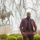 Wes Bellamy and the infamous statue of Robert E. Lee (courtesy of Wes Bellamy)